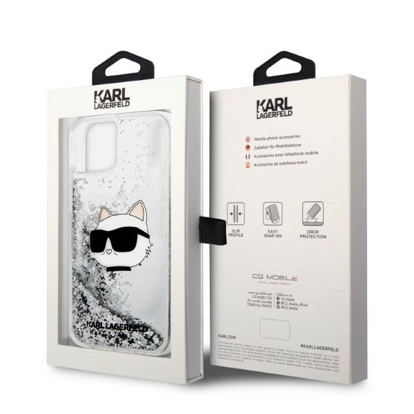 Karl Lagerfeld KLHCP14MLNCHCS iPhone 14 Plus 6,7" stříbrná/stříbrná tvrdácase Glitter Choupette Head