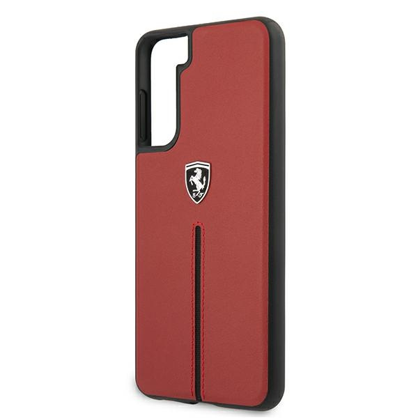 Puzdro FERRARI Samsung Galaxy S21 Plus G996 Off Track Leather Nylon Stripe FEOSIHCS21MRE Red Pevné puzdro
