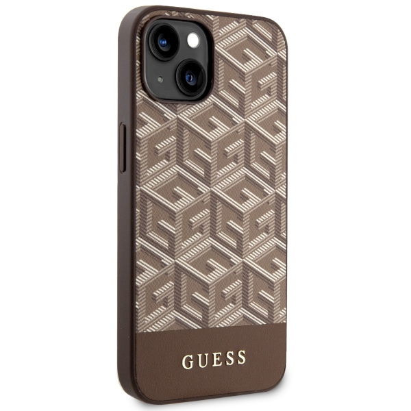 Hülle Guess GUHMP14SHGCFSEW iPhone 14 6.1" braun/braun hartcase GCube Stripes MagSafe Case
