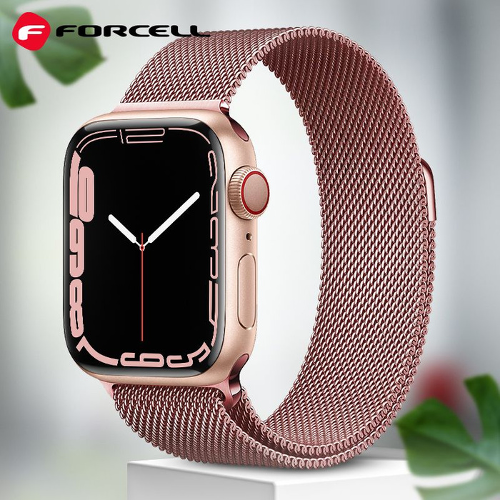 FORCELL F-DESIGN FA03 pasek do APPLE Watch 42 / 44 / 45 / 49 mm różowy