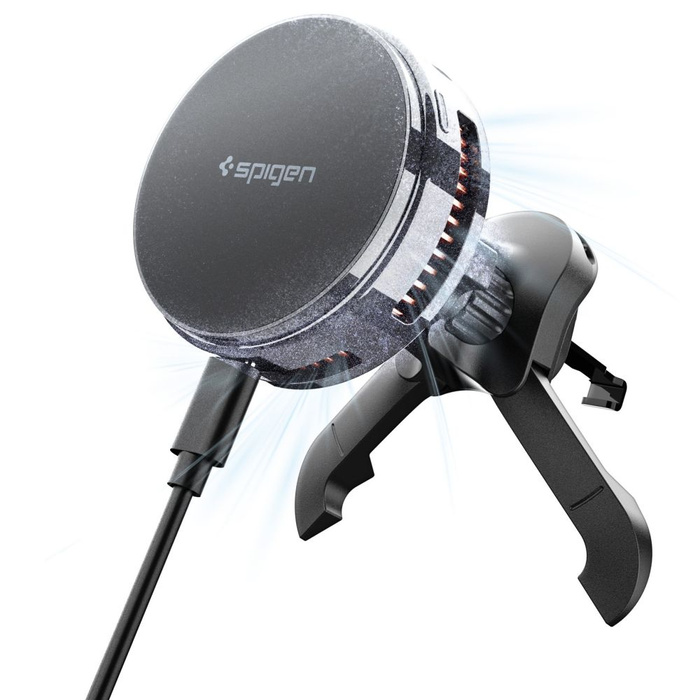 Spigen ESSENTIAL EV25MFAQ Qi2.2 PELTIER MagNETIC MagSafe CARGADOR INALÁMBRICO PARA COCHE NEGRO