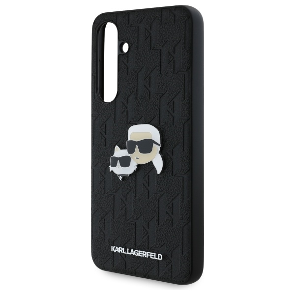 Etui Karl Lagerfeld Samsung S24 FE czarny/black Monogram Karl&Chaoupette Head Pin