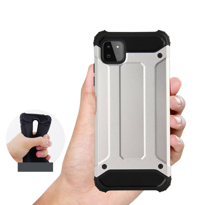 Custodia Hybrid Armor Cover resistente e robusta per Samsung Galaxy A22 5G nera