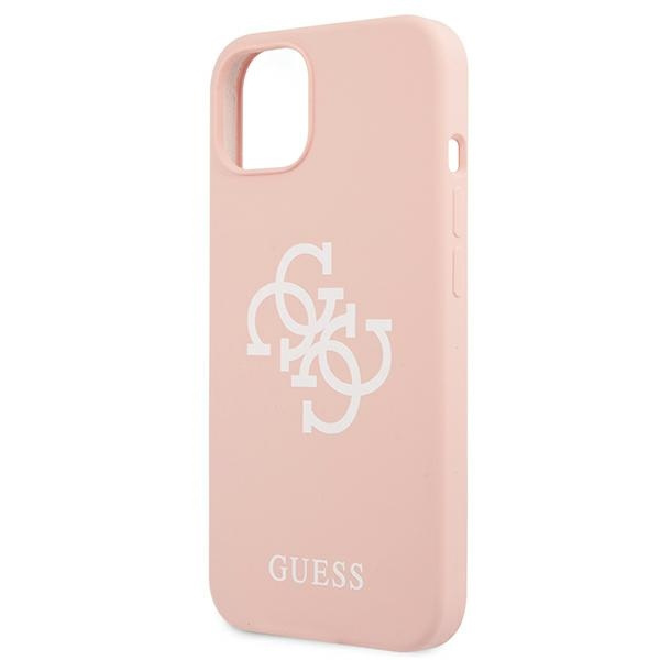 Hülle GUESS Apple iPhone 13 Mini Silikon 4G Logo Rosa Hardcase