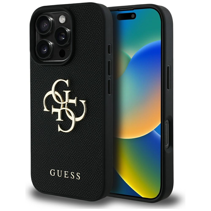 Etui Guess Grained Big 4G Logo Small      Classic Logo do iPhone 16 Pro Max czarny
