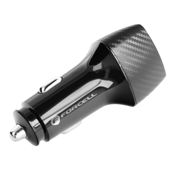 Ładowarka samochodowa Forcell F-Energy Carbon USB C + USB A QC3.0 PD 3A 38W CC50-1A1C czarna