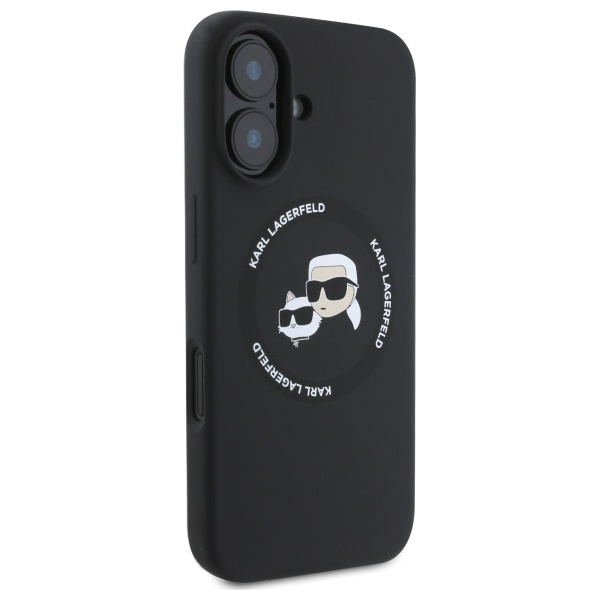 Karl Lagerfeld KLHMP16SSKCHTCK iPhone 16  6.1" czarny/black hardcase Silicone Karl&Choupette Heads MagSafe
