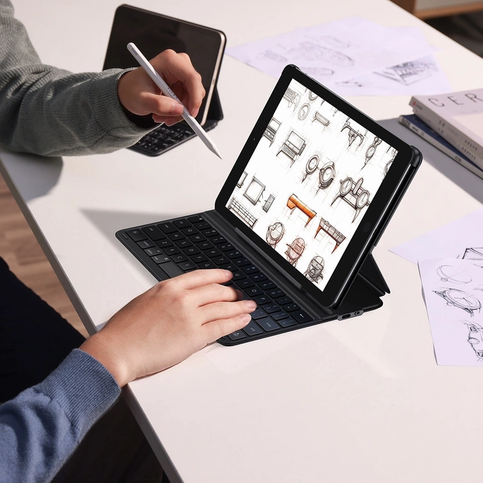 Étui clavier Baseus Brilliance Series pour iPad 10.2'' (2019/2020/2021) + câble USB-C - noir
