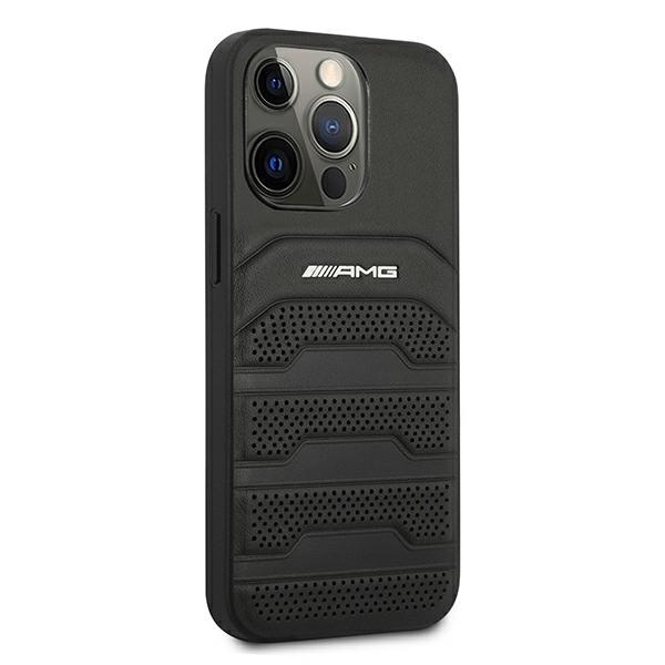 AMG AMHCP13LGSEBK iPhone 13 Pro / 13 6.1" schwarz/schwarz hartcase Leder Debossed Lines