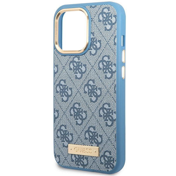 Guess GUHMP14XU4GPRB iPhone 14 Pro Max 6,7" blu/blu duro case 4G Logo Plate MagSafe