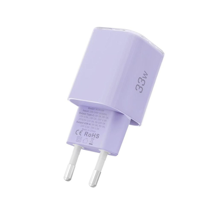 TECH-PROTECT NCM33 2-PORT NETWORK CHARGER PD 33W / QC3.0 BABY PURPLE