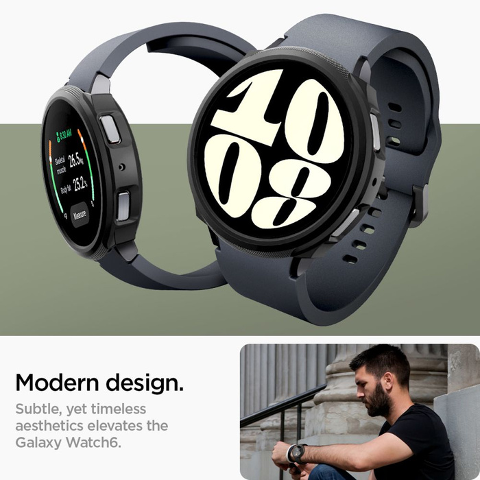 Funda Spigen Liquid Air Samsung Galaxy Watch 6 (44 MM) MATTE Negro Case