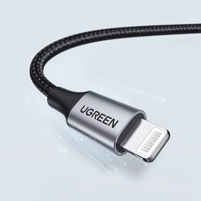 Cable Lightning a USB UGREEN 2,4A US199, 2m (negro)