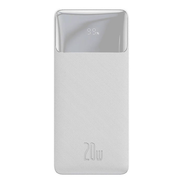 Baseus Bipow powerbanka s rychlým nabíjením 30000mAh 20W bílá (Overseas Edition) + kabel USB-A - Micro USB 0,25m bílá (PPBD050402)