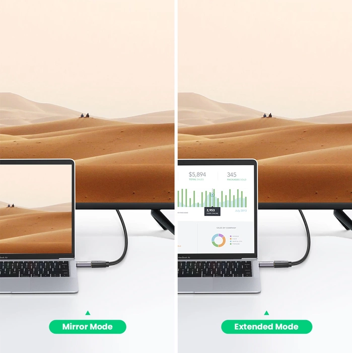 Uzelený adaptér USB typu C – HDMI 4K @ 60 Hz sivý (US320 70450)