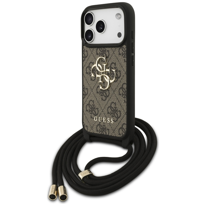 Etui Guess 4G Big Logo Cord Stap         Crossbody do iPhone 17 Pro brązowy