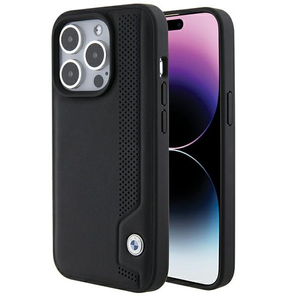 Coque Bmw Bmhcp15l22rbdk IPhone 15 Pro 6.1" Noir/noir Durcase Cuir Bleu Dots Case