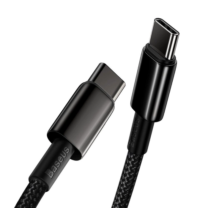 Baseus CATWJ-01 USB-C – USB-C PD QC-Kabel 100 W 5 A 1 m – schwarz
