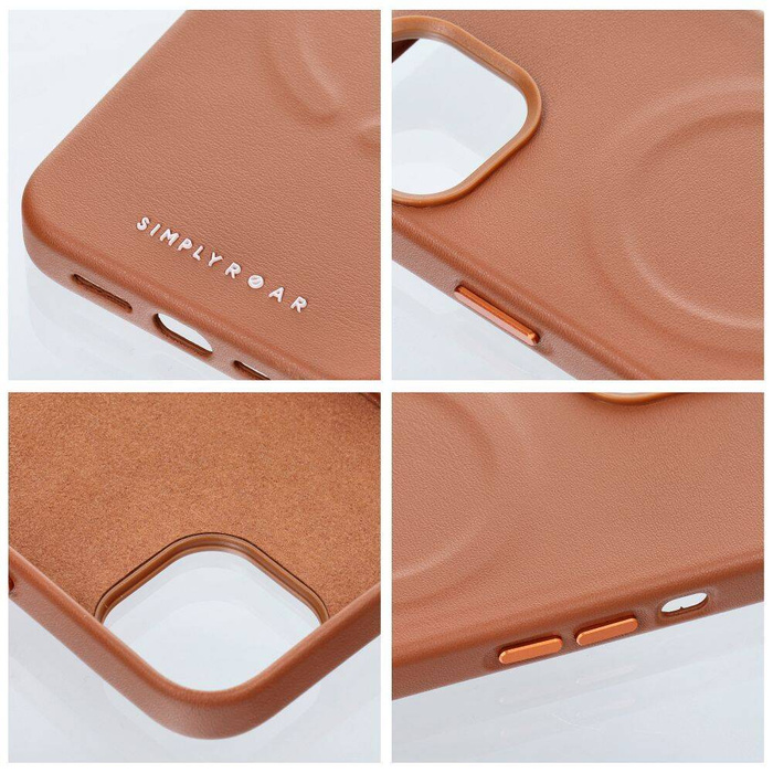 ROAR futerał LEATHER MAG kompatybilny z MagSafe do IPHONE 14 Pro Brązowy
