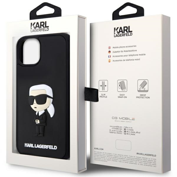 Case Karl Lagerfeld KLHCP14M3DRKINK iPhone 14 Plus 6.7" black/black hardcase Rubber Ikonik 3D Case