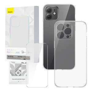 Transparent Case and Tempered Glass set Baseus Corning for iPhone 12