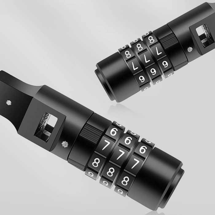 Rockbros 3240001001 Fahrradschloss für 0,5 m Zahlenkombination – Schwarz