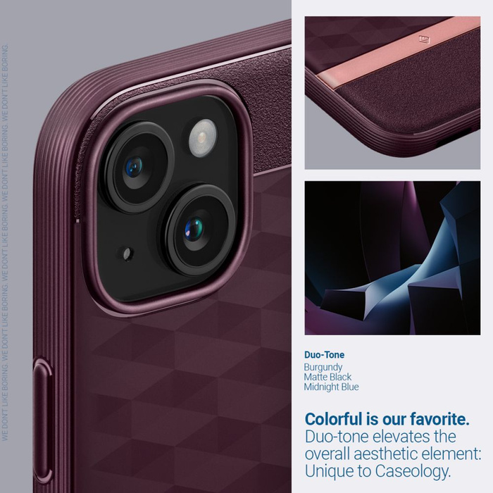 Obal Caseology Parallax Mag MagSafe iPhone 15 Burgundsko Case