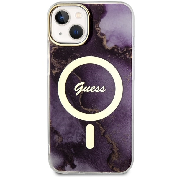 Cover Guess GUHMP14SHTMRSU iPhone 14 6,1" viola/viola durocase Golden Marble MagSafe Case