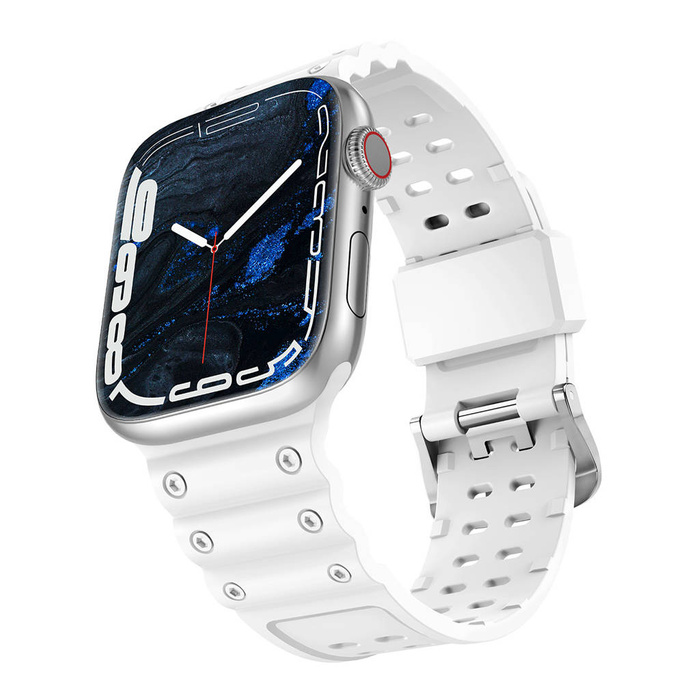 Strap Triple Protection Strap für Apple Watch Ultra, SE, 8, 7, 6, 5, 4, 3, 2, 1 (49, 45, 44, 42 mm) Armband weiß