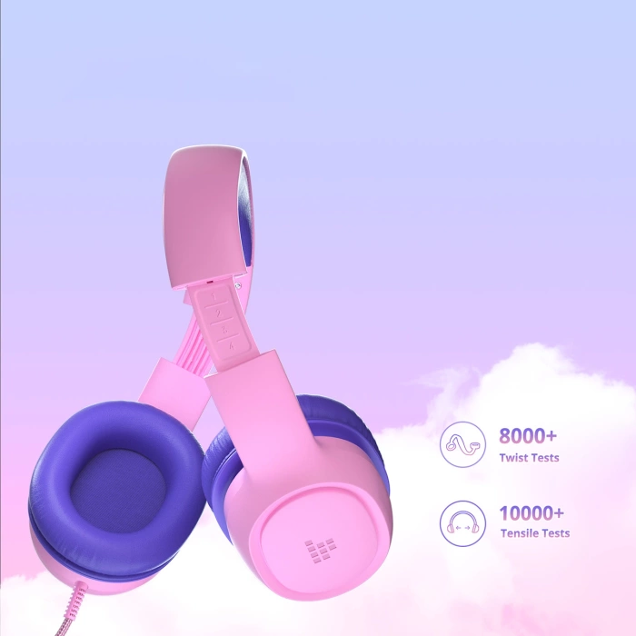 Tronsmart KH01 Wired Headphones for Kids, Safe - Pink