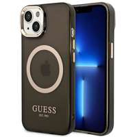 Guess GUHMP14MHTCMK iPhone 14 Plus 6,7" schwarz/schwarz hart case Gold Outline Transluzent MagSafe