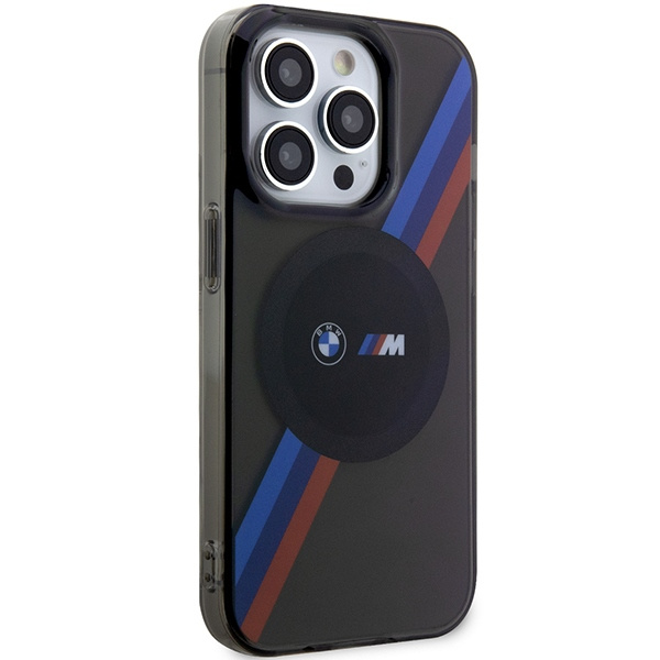 Cover BMW BMHMP14XHDTK iPhone 14 Pro Max 6,7" grigio/grigio durocase Strisce tricolori MagSafe