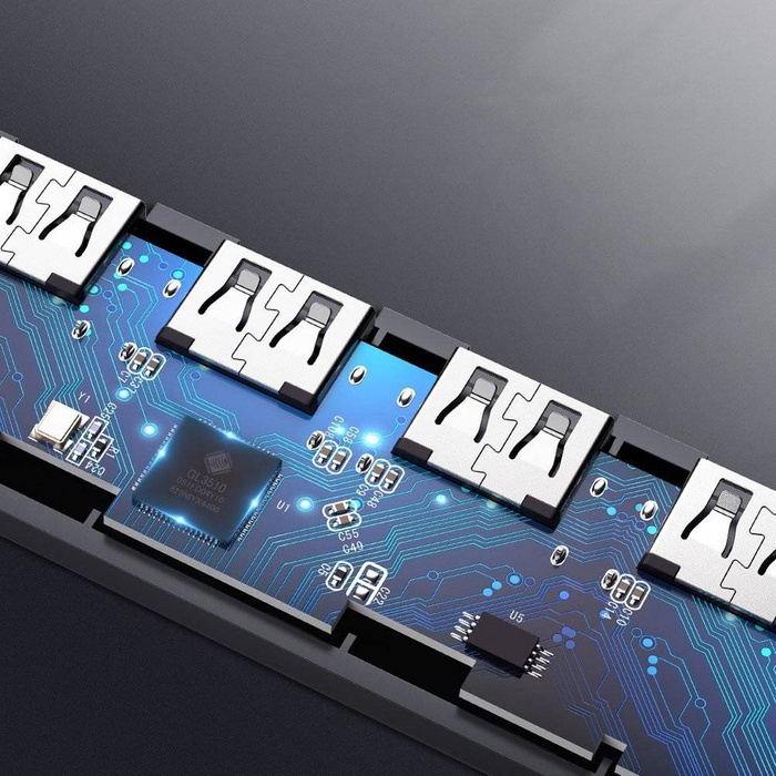 Ugreen USB HUB splitter - 4x USB 3.2 Gen 1 con puerto de alimentación micro USB gris (CM219 50985)