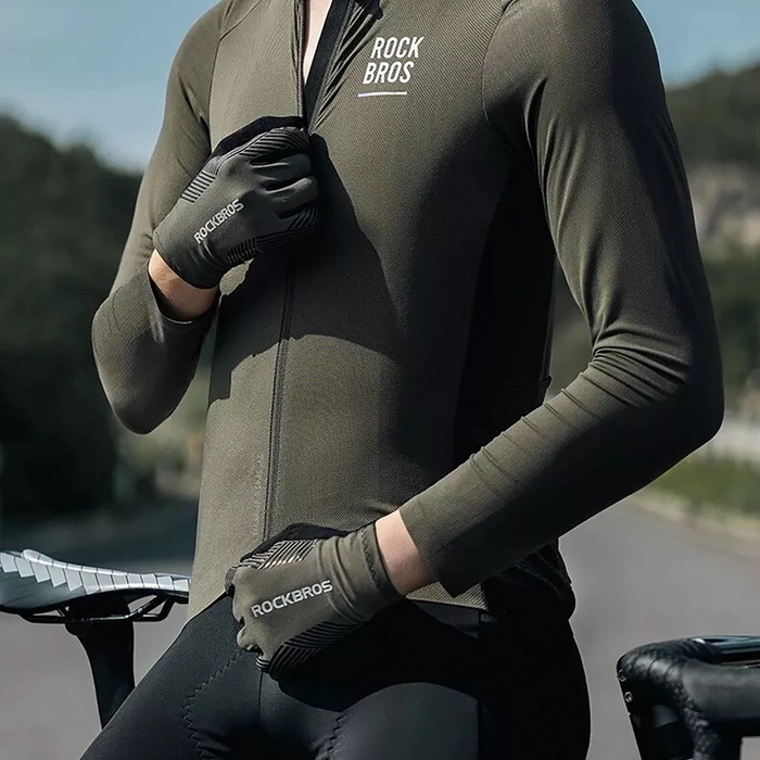 Rockbros 16110006002 stoßdämpfende Fahrradhandschuhe Größe M – Grün und Schwarz