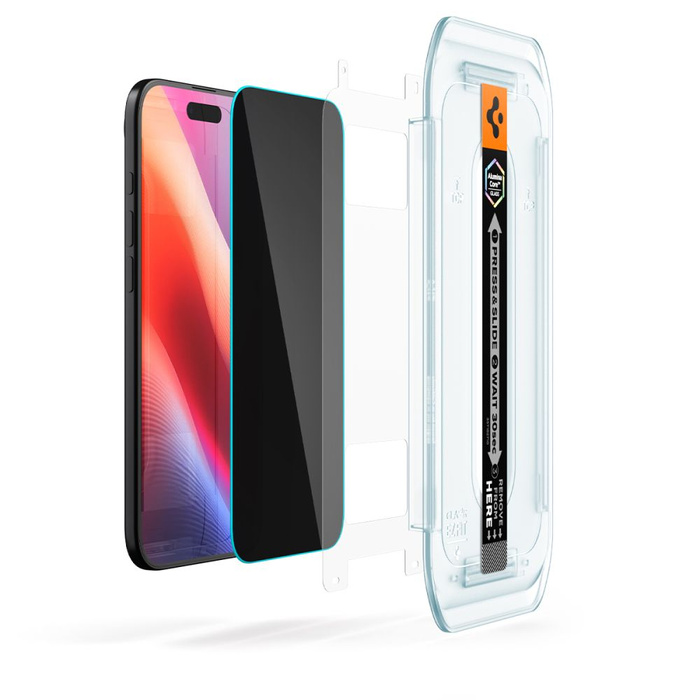 Verre PRIVATISER Spigen IPhone 17 AIR GLAS.TR "EZ FIT" 2-PACK PRIVACY