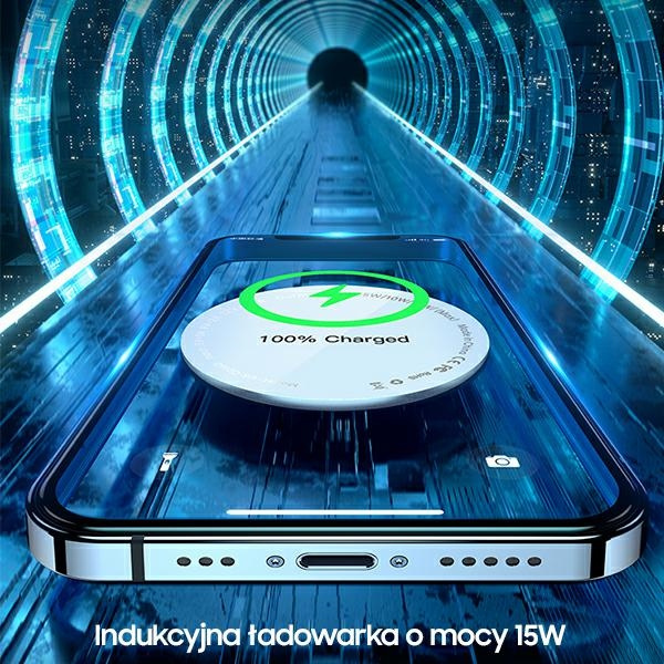 Caricatore Induttivo USAMS Apple iPhone 12 Serie Magnetica W2 15W Alluminio US-CD160 CD160DZ01 Argento