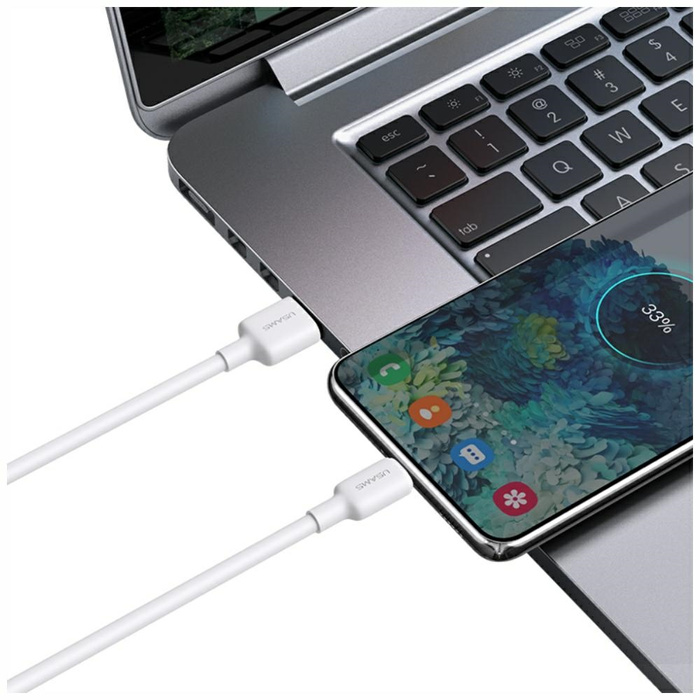 Kabel USAMS 3A USB-C do USB-A 3m US-SJ603 U84 Biała