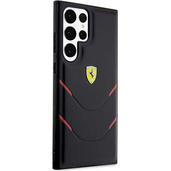 Obal Ferrari FEHCS23LPBAK S23 Ultra S918 černá/černá tvrdácase Hot Stamp Lines Case