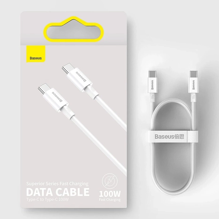 Baseus Superior kabel USB Type C - USB Type C rychlé nabíjení Rychlé nabíjení / Power Delivery / FCP 100W 5A 20V 2m bílá (CATYS-C02)