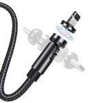 USAMS USB-A Braided Magnetic Cable Apple Lightning U59 2.1A Fast Charge 1m Adjustable Angle SJ472USB01 US-SJ472 Black