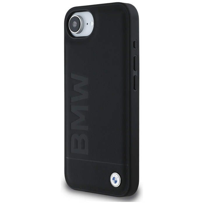 Case BMW Leather Hot Stamp for iPhone 16e black