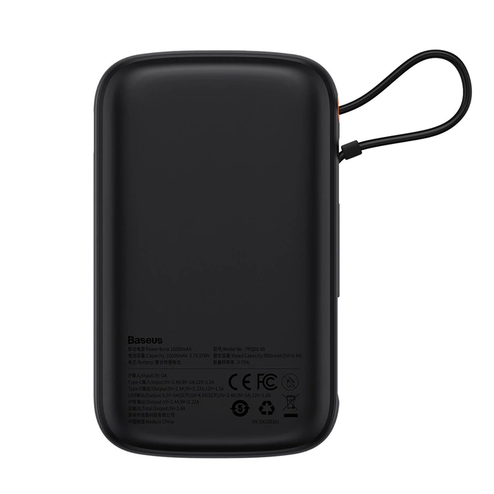 [RETURNED ITEM] Powerbanka 10000mAh 20W Baseus Qpow Pro Overseas Edition + kabel USB C 3A – černý