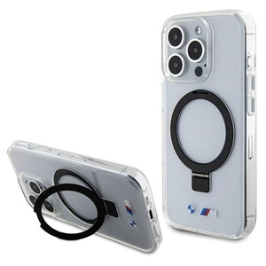 Case BMW BMHMP15XURST iPhone 15 Pro Max 6.7" transparent/clear hardcase Ring Stand M Collection MagSafe Case