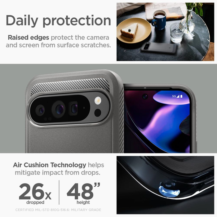 Spigen Rugged Armor GOOGLE PIXEL 9 PRO XL GRIGIO MARMO