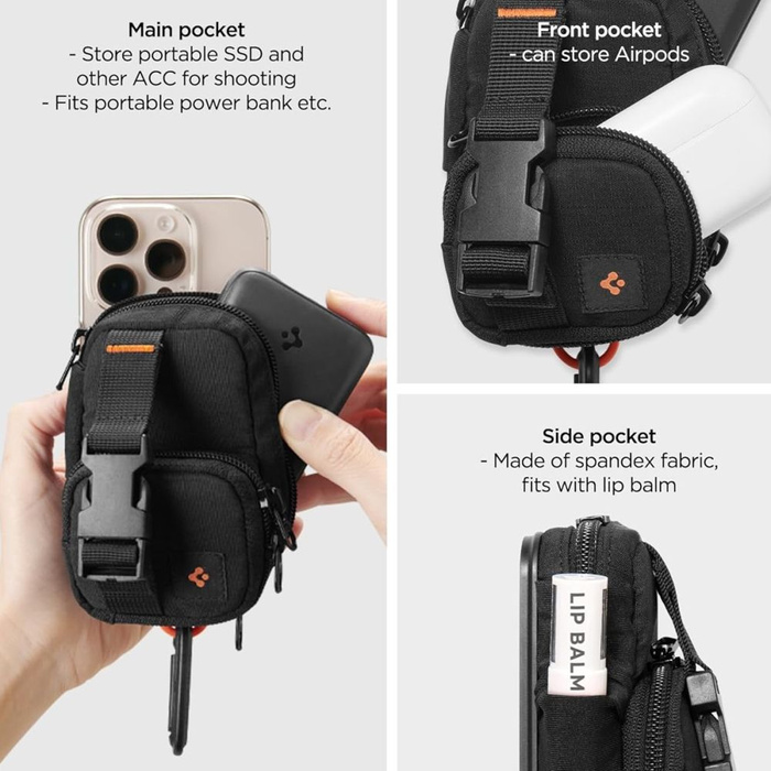 Spigen SNAP ZIP MagSafe POUCH NEGRO