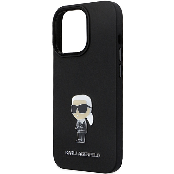 Etui Karl Lagerfeld KLHCP14LSMHKNPK iPhone 14 Pro 6.1" czarny/black Silicone Ikonik Metal Pin