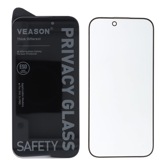 Szkło Hartowane 6D Pro Veason Privacy Glass - do Iphone 12 / 12 Pro czarny