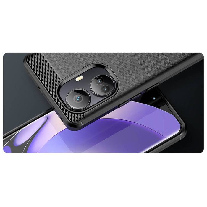 Coque Carbon Case pour Realme 10 Pro+ coque carbone silicone souple noir
