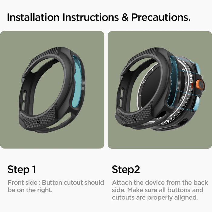 SPIGEN CASE SAMSUNG GALAXY WATCH 8 CLASSIC 46 MM LIQUID AIR MATTE BLACK