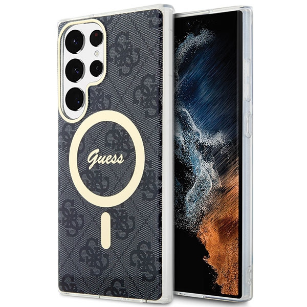 Cover Guess GUHMS23LH4STK S23 Ultra S918 nero/nerocase 4G MagSage Case